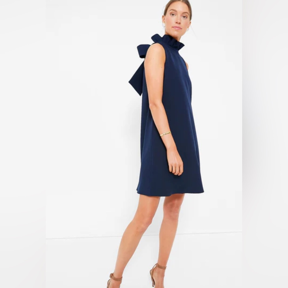 Tuckernuck Navy Bow-Back Mini Dress